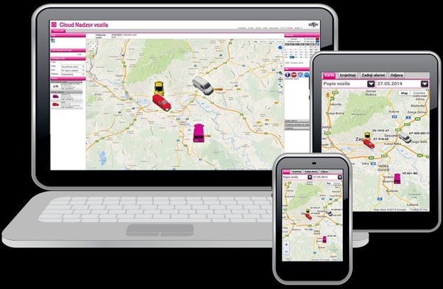 Cloud Nadzor vozila: Vozni park na zaslonu mobitela