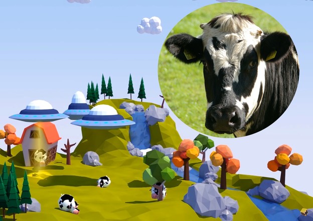 VIDEO: Živa krava najboljem igraču video igre