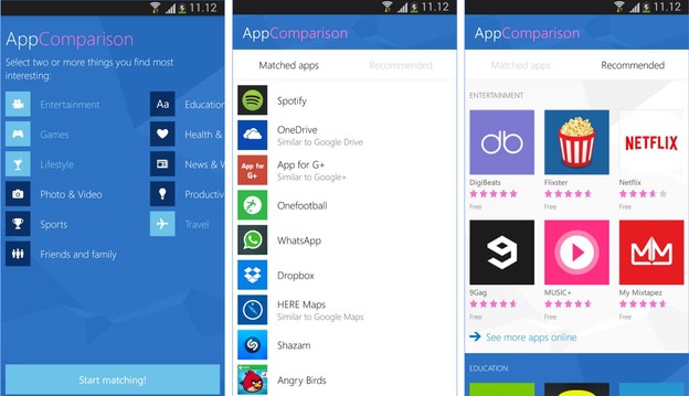 Android app govori koje aplikacije imate za Windowse