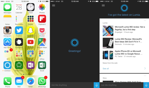 Aplikacija Cortana za iOS u beti