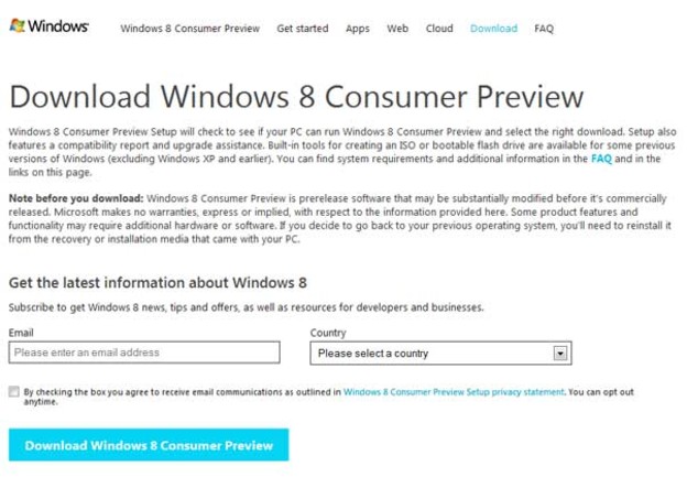 Download: Windows 8 Consumer Preview