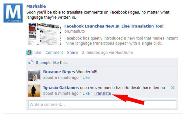 Facebook omogućuje in-line prijevod komentara
