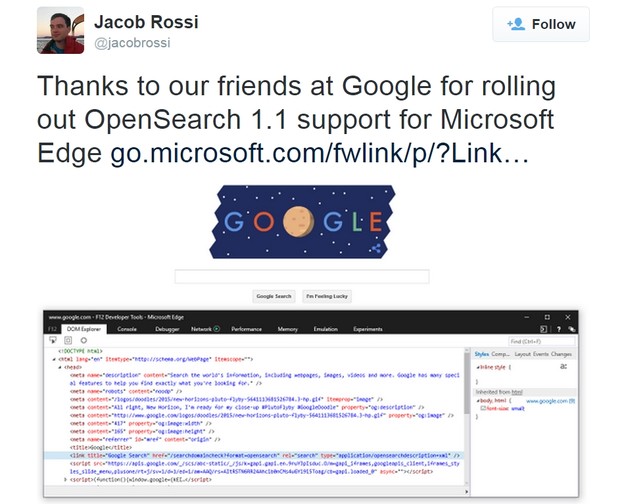 Google pristao dodati podršku za Microsoft Edge