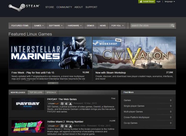 Steam za Linux ima više od 1000 igara