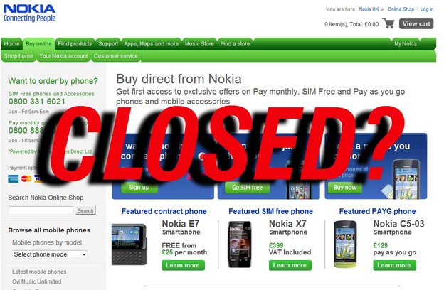 Nokia zatvara internetske trgovin