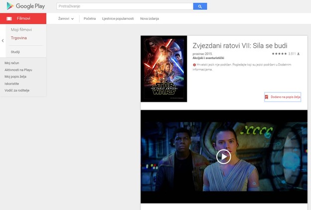 Sila se budi u Google Playu Sila se budi u Google Playu