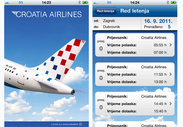 Croatia Airlines uveo iPhone aplikaciju Croatia Airlines uveo iPhone aplikaciju