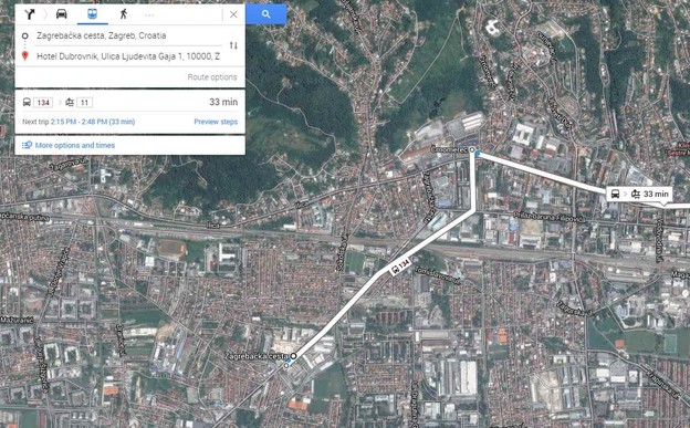 Googleova usluga za javni prijevoz u Zagrebu u funkciji Googleova usluga za javni prijevoz u Zagrebu u funkciji