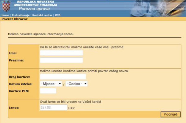 Lažni obrasci za povrat poreza kradu podatke Lažni obrasci za povrat poreza kradu podatke