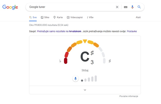 Google Search dodao štimalicu gitare Google Search dodao štimalicu gitare