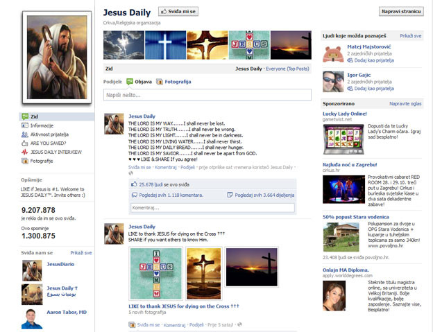 Najviše interakcija na Facebooku imaju religijske stranice Najviše interakcija na Facebooku imaju religijske stranice