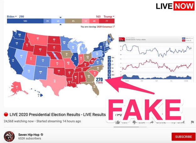 YouTube briše sadržaje s lažnim rezultatima izbora u SAD