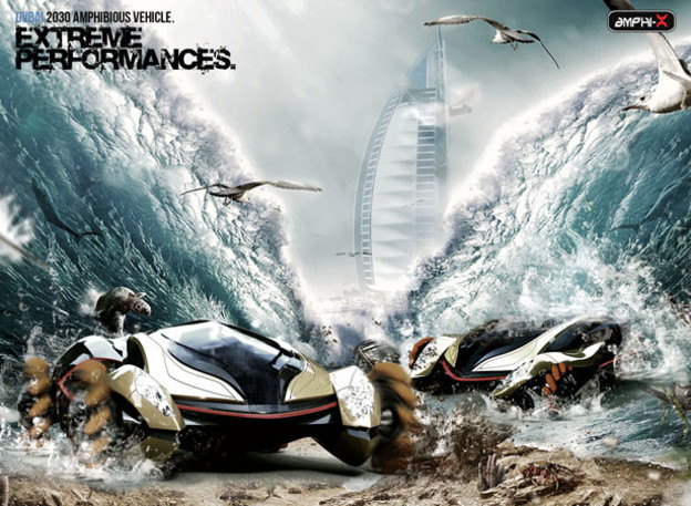 Koncept superautomobila za kopno i vodu u Dubaiju 2030 Koncept superautomobila za kopno i vodu u Dubaiju 2030