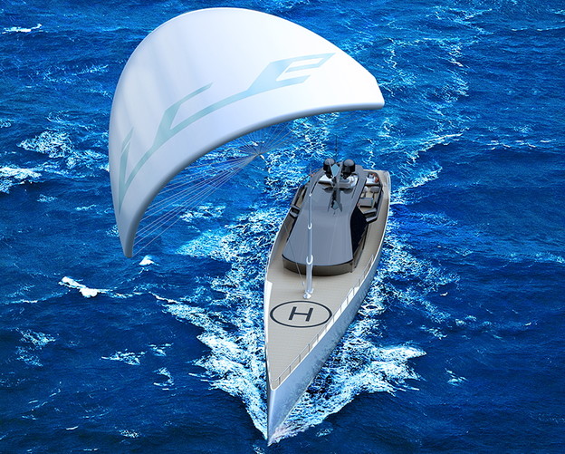 Superjahta s helikopterom i kite zmajem Superjahta s helikopterom i kite zmajem