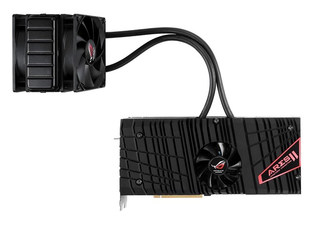 ASUS Ares II grafička je također imala Dual hybrid cooler. ASUS Ares II grafička je također imala Dual hybrid cooler.