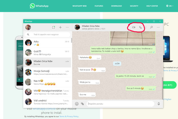 Desktop WhatsApp aplikacija nudi glasovne i video pozive