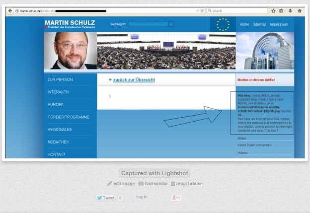 Hakiran web predsjednika Europskog parlamenta
