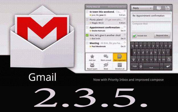 Novi GMail 2.3.5. App za Android Novi GMail 2.3.5. App za Android