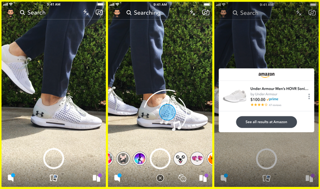 Online šoping Snapchat kamerom
