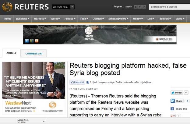 Reuters na meti hakera Reuters na meti hakera