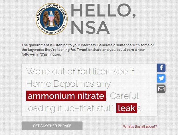 Rušite servere NSA frazama spam generatora Rušite servere NSA frazama spam generatora