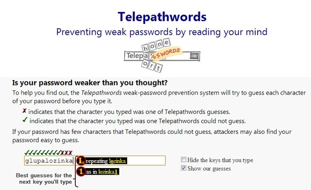 Telepathwords pogađa vaše passworde Telepathwords pogađa vaše passworde