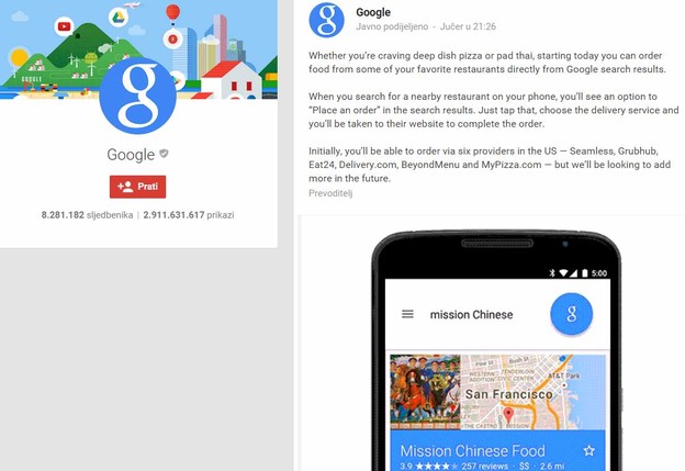U SAD-u možete naručiti klopu iz Google tražilice U SAD-u možete naručiti klopu iz Google tražilice