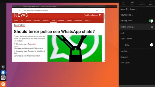 Ubuntu ubio Unity8 projekt