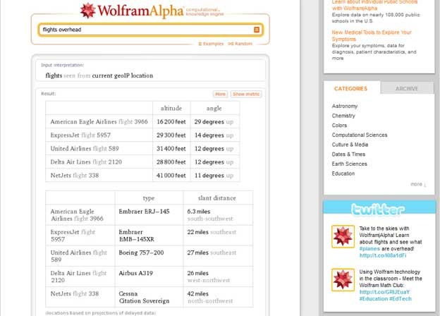 Wolfram Alpha zna kuda leti zrakoplov iznad vas