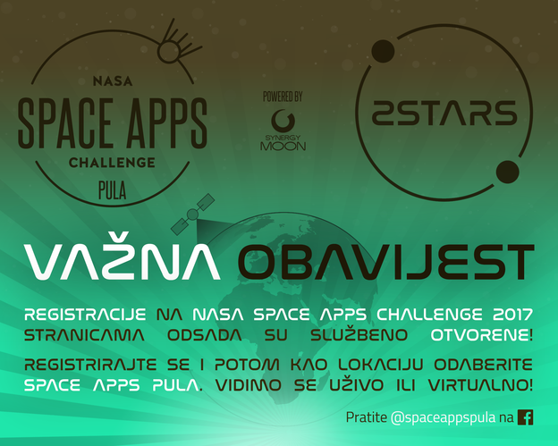 Prijavite se na NASA Space Apps Challenge hackathon Prijavite se na NASA Space Apps Challenge hackathon