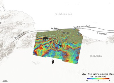 Satelit pokazuje pomicanje tla nakon potresa u Venezueli