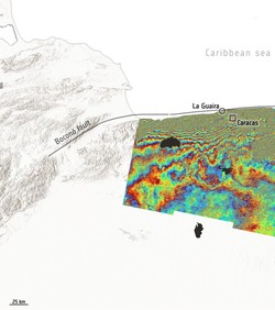 Satelit pokazuje pomicanje tla nakon potresa u Venezueli